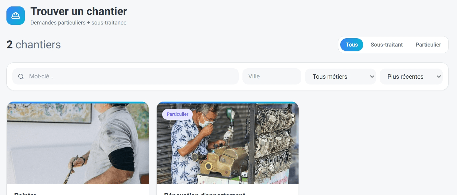 Marketplace y puesta en contacto